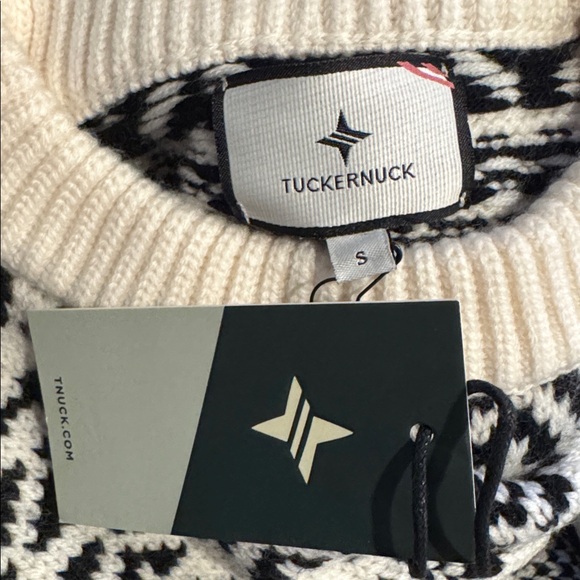 Tuckernuck NEW Charcoal and Cream Fair Isle Sandwick Pullover Sweater Size S - Picture 9 of 10